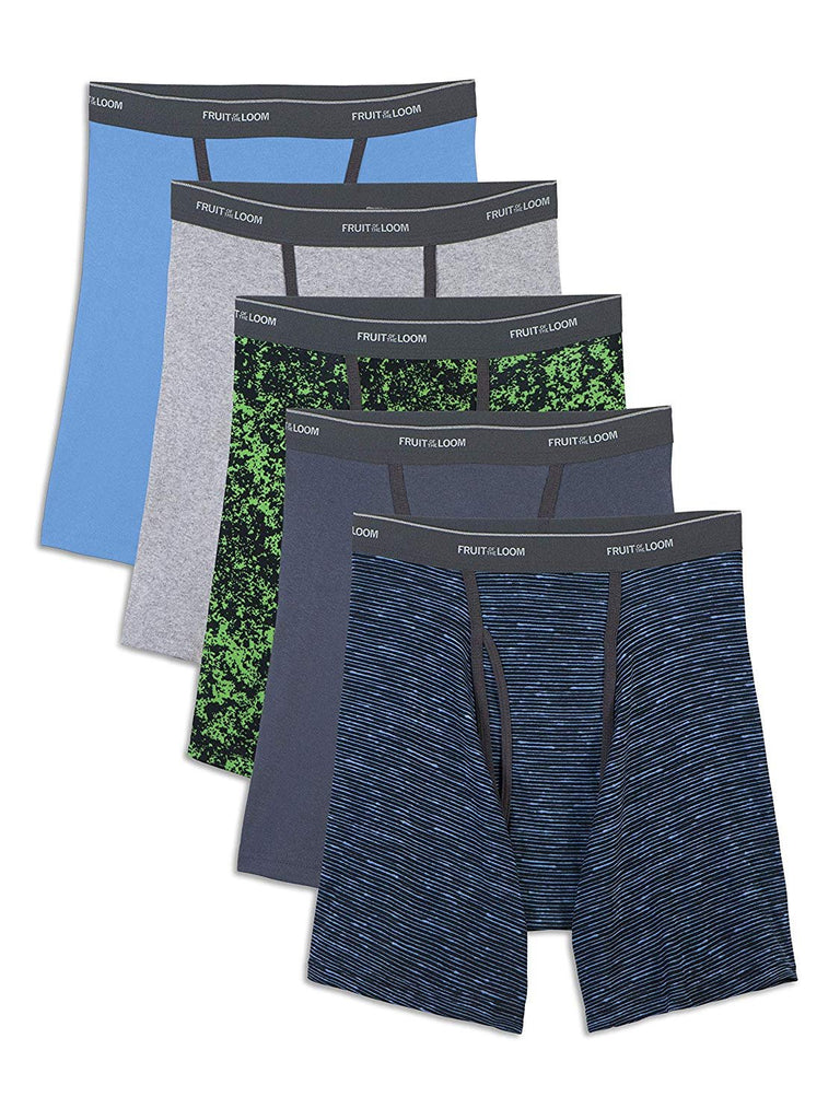Fruit of the Loom Men's No Ride Up Boxer Brief Multipacks, Colors may vary