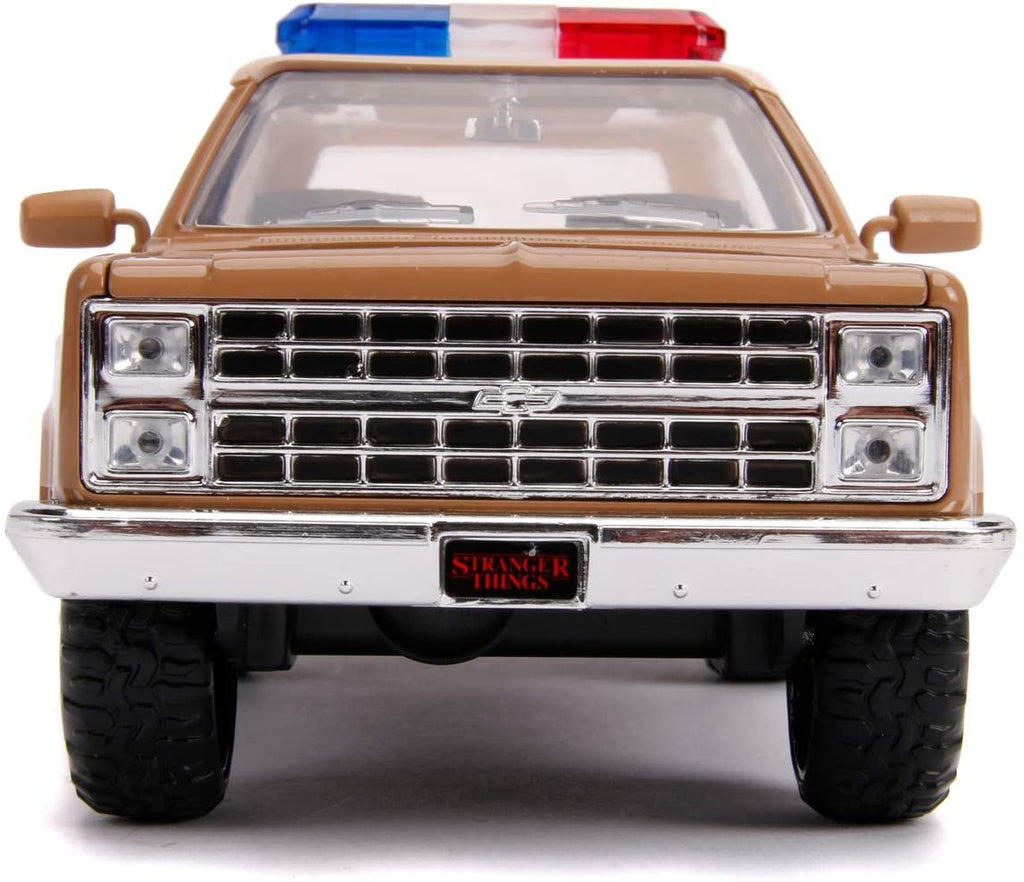 Jada Toys Stranger Things Hollywood Rides 1980 Chevy Blazer 1:24 Scale Die-Cast Metal Vehicle with Badge, Multi-Colored (JA31111)