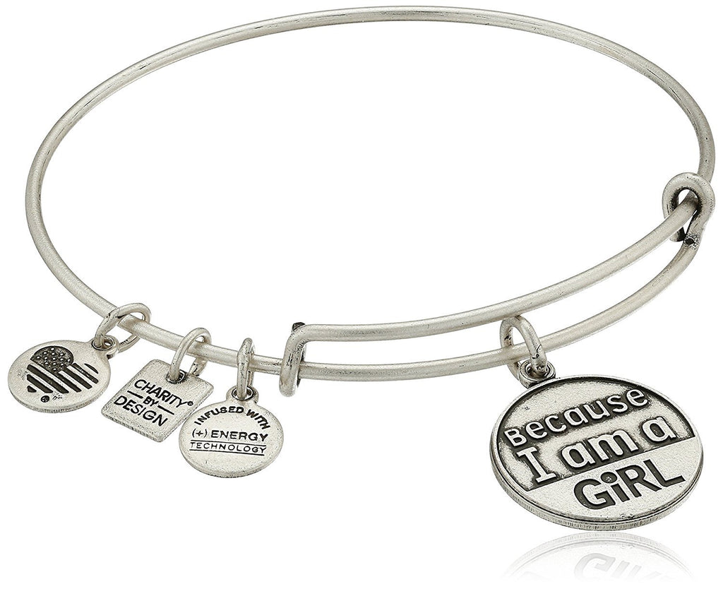Alex and Ani Charity by Design "Because I Am A Girl" Rafaelian Finish Expandable Bangle Bracelet