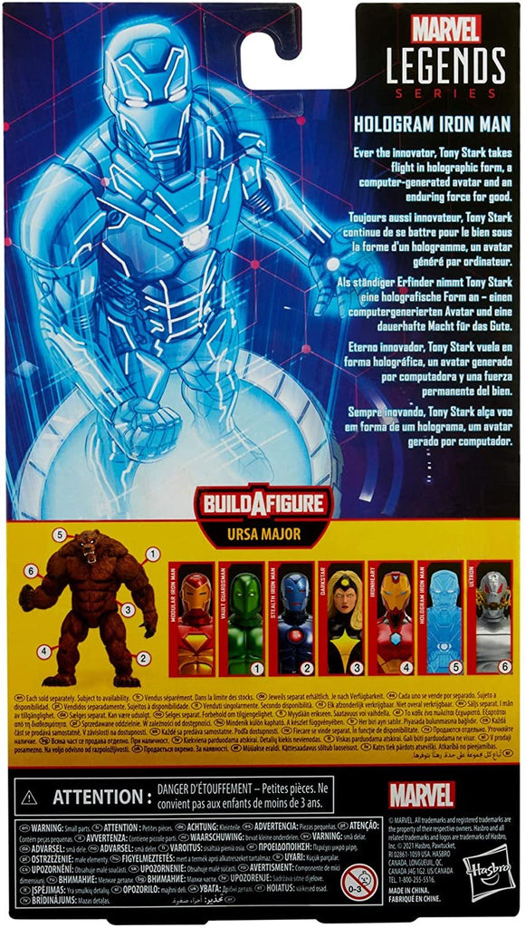 Hasbro Marvel Legends Series 6-inch Hologram Iron Man Action Figure Toy, Premium Design and Articulation Includes 2 Accessories and 1 Build-A-Figure Part