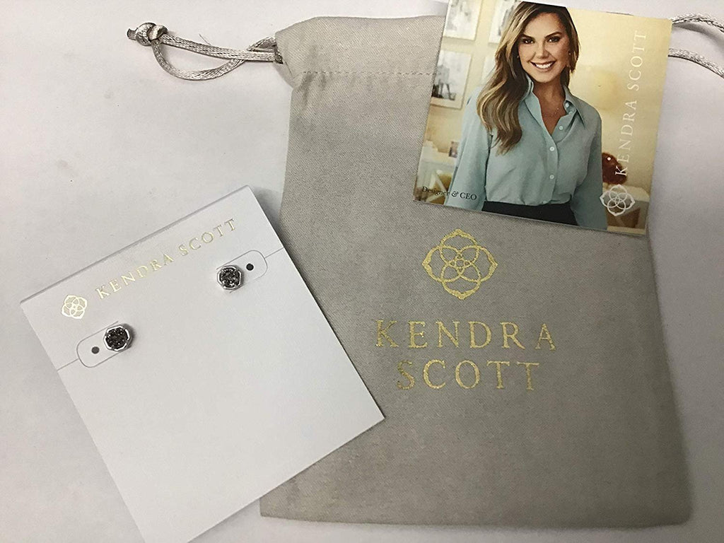 Kendra Scott Nola Stud Earrings in Rhodium Platinum Drusy