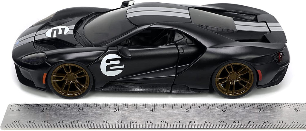 Jada Toys Big Time Muscle 1:24 2017 Ford GT Die-cast Car Black/White Stripes, Toys for Kids and Adults