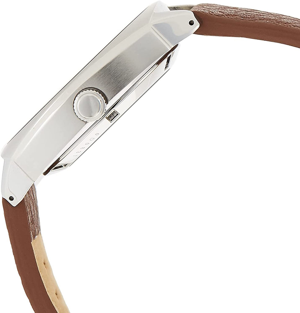 Seiko Men's SNKN37 Stainless Steel Automatic Self-Wind Watch with Brown Leather Band