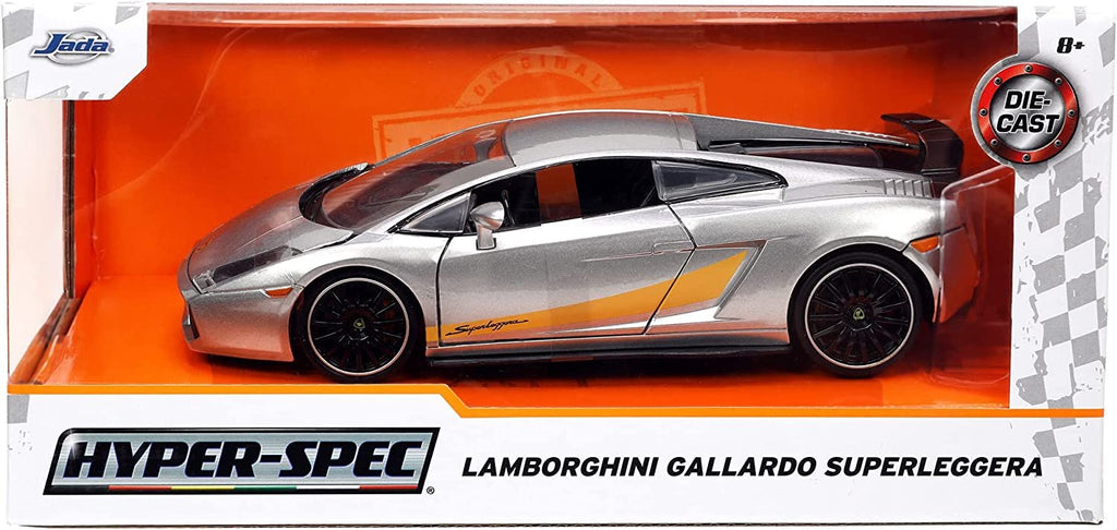 Jada Toys Hyper-Spec 1:24 Lamborghini Gallardo Superleggera Die-cast Car Silver, Toys for Kids and Adults