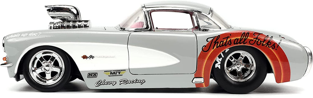 Looney Tunes 1:24 1957 Chevrolet Corvette Die-cast Car & 2.75" Bugs Bunny Figure, Toys for Kids and Adults