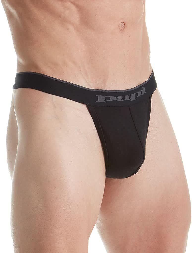 Papi Men's 3-Pack Premium Fashion Cotton Active Stretch Thong