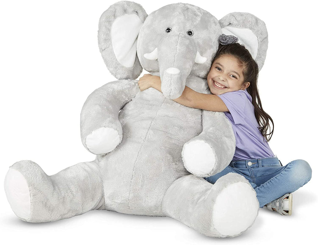 Melissa & Doug Gentle Jumbo Elephant Giant Stuffed Plush Animal (Sits Nearly 3 Feet Tall)