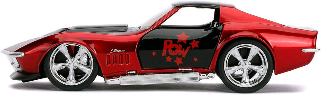 Jada Toys DC Comics 1:32 Harley Quinn 1969 Chevy Corvette Stingray Die-cast Car, Toys for Kids and Adults