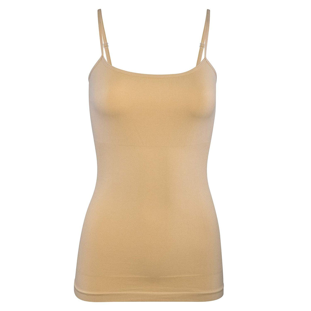 Donna Loren Women's Adjustable Spaghetti Strap Body Shaping Tank Top Camisole Shapewear, 2-Piece Set