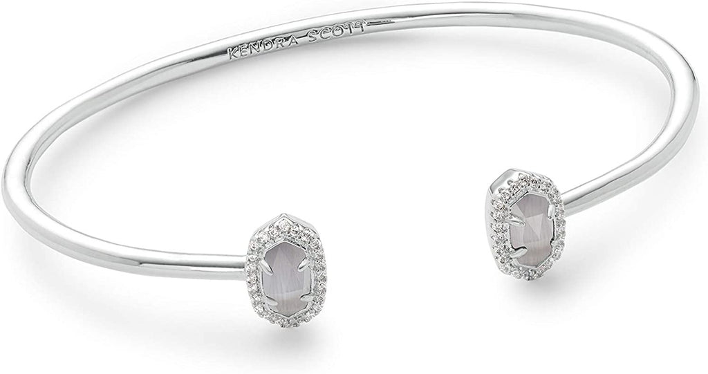 Kendra Scott Calla Cuff Bracelet in Silver and Slate Cats Eye
