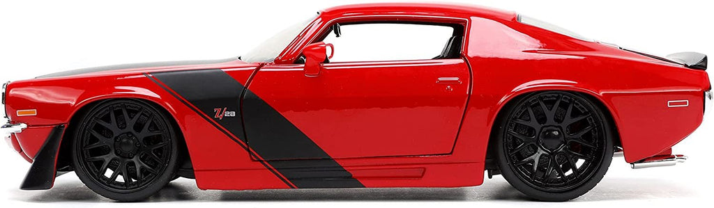 Jada Toys Big Time Muscle 1:24 1971 Chevy Camaro Z28 Die-cast Car Red/Black, Toys for Kids and Adults