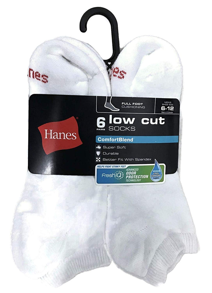 Hanes Men's ComfortBlend Max Cushion Low Socks 6-Pack