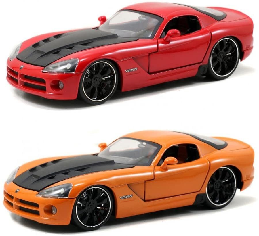 Jada Set of 2 Bigtime Muscle 2008 Dodge Viper SRT10 1:24 Scale