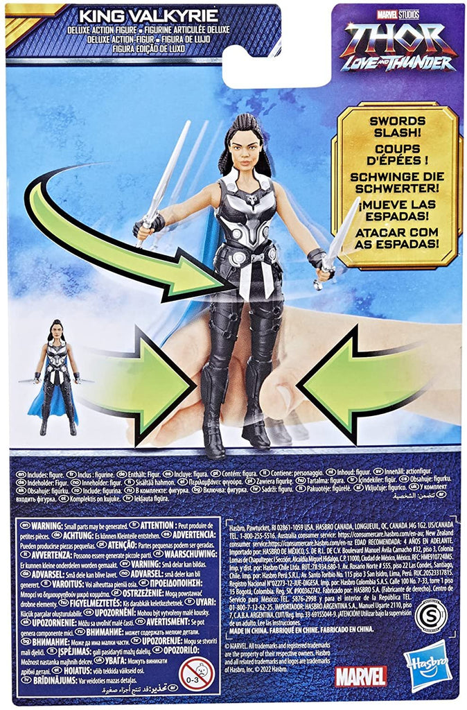 Marvel Studios' Thor: Love and Thunder King Valkyrie Toy, 6-Inch-Scale Deluxe Action Figure with Action Feature, Toys for Kids Ages 4 and Up