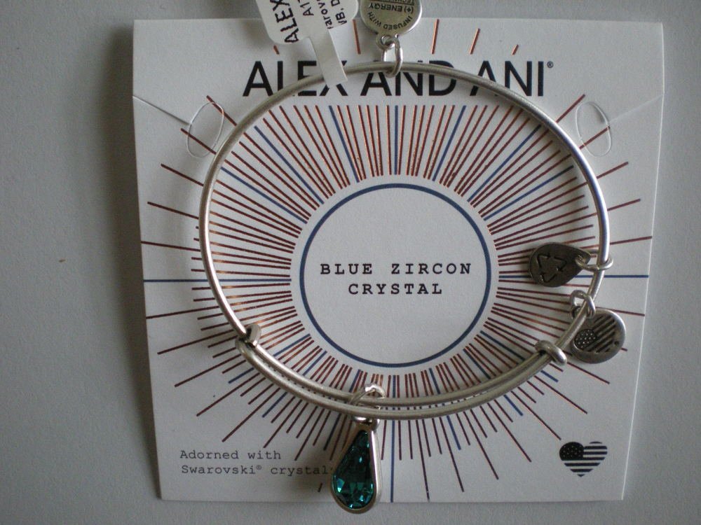 Alex and Ani Womens Swarovski Teardrop Color Code Bangle September/Rafaelian Gold/Sapphire
