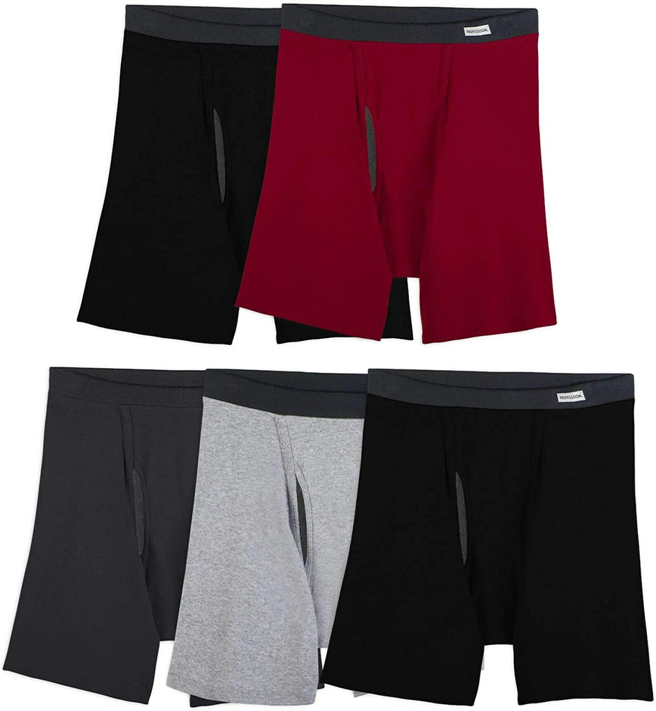 Fruit Of The Loom Mens Coolzone Covered Waistband Boxer Brief 5 Pack