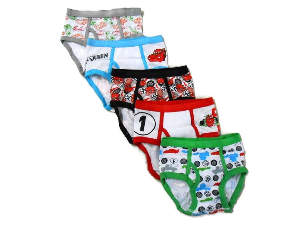 Disney Little Boys' Cars 5-Pack Brief, Colors and Prints may Vary