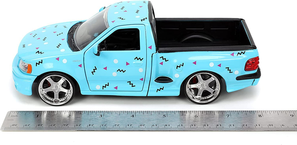 Jada Toys I Love The 90’s 1:24 1999 Ford F150 SVT Lightning Die-cast Car, Toys for Kids and Adults, Sky Blue (26136)