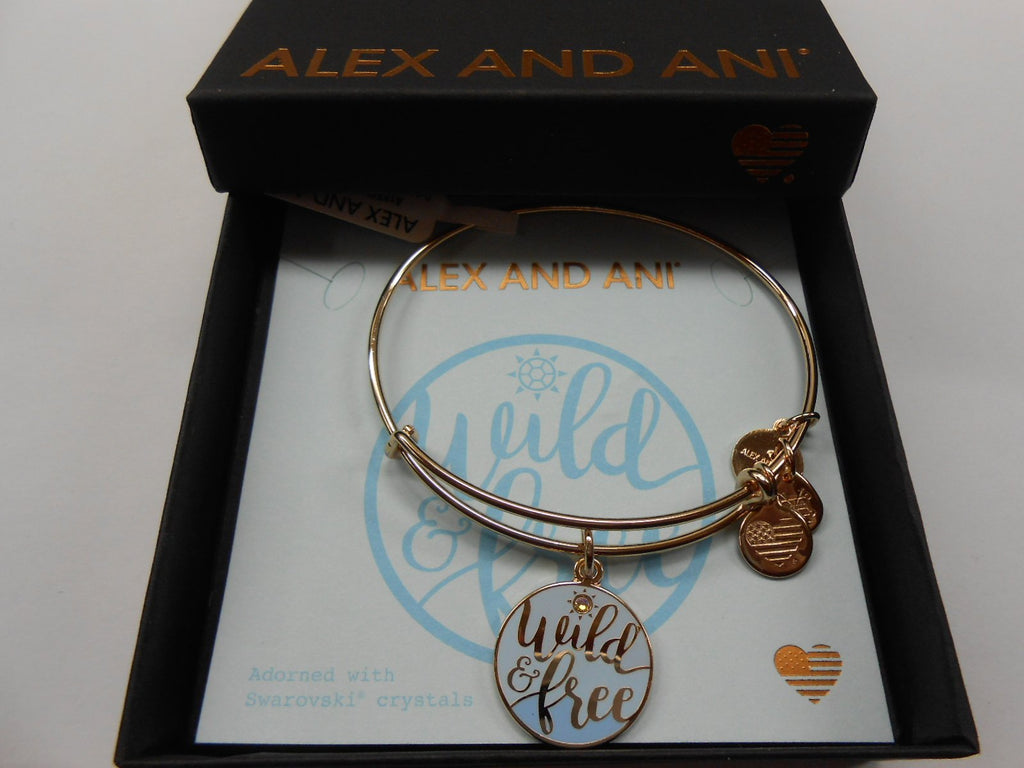 Alex and Ani Womens Color Infusion Words Are Powerful Wild and Free Bangle