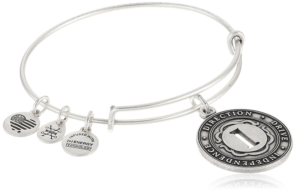 Alex and Ani Numerology Number, Expandable Wire Bangle Charm Bracelet