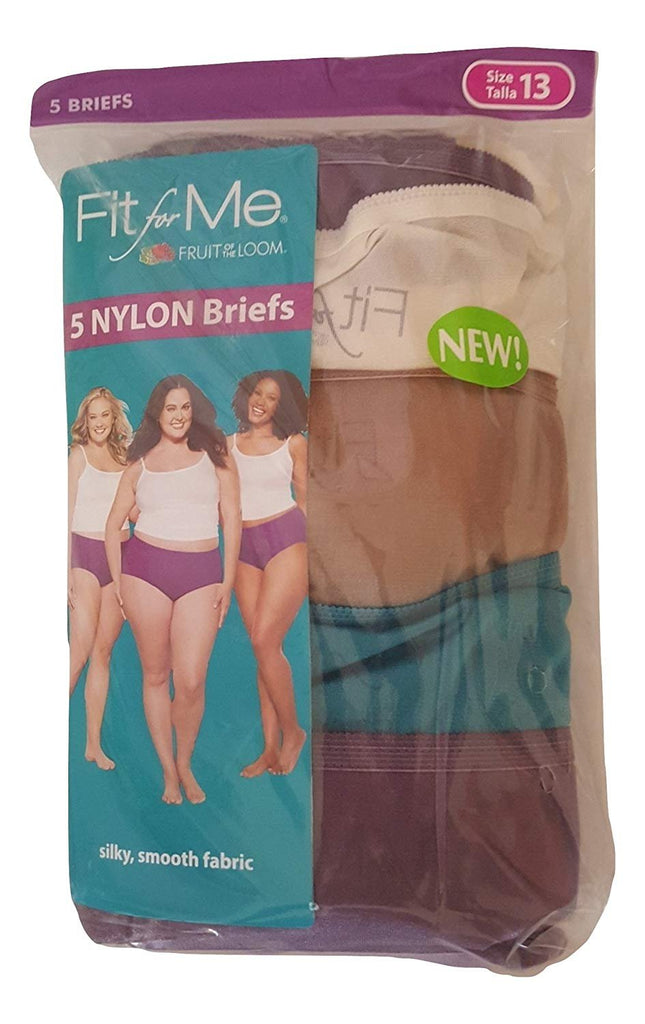 Fruit Of The Loom Women's Fit For Me Plus Size 100% Nylon Briefs (Value Packs)