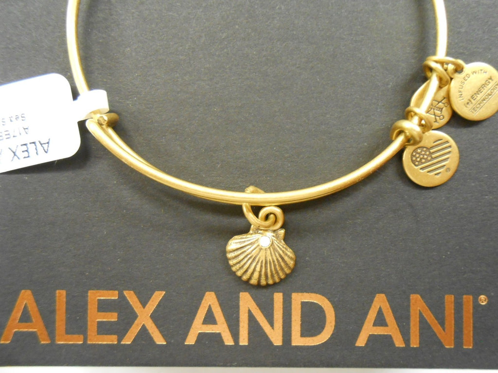 Alex and Ani Womens Sea Shell Charm Bangle