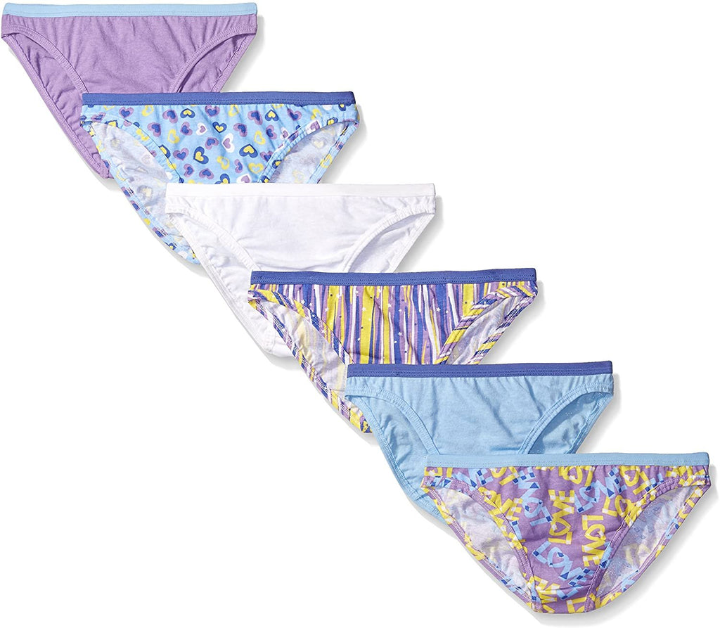 Fruit of the Loom Girls' Big 6pk Assorted Bikini