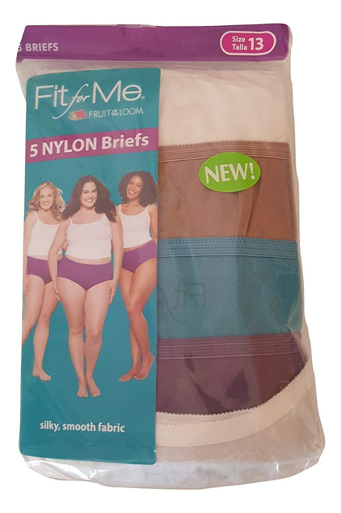 Fruit Of The Loom Women's Fit For Me Plus Size 100% Nylon Briefs (Value Packs)