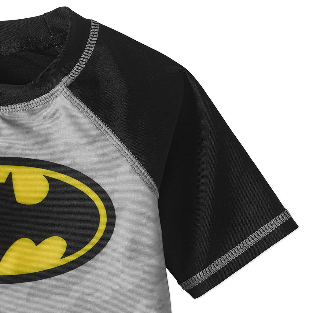 DC Batman Toddler Boys Rashguard Swim Top with UPF 50 Sun Protection