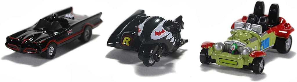 Jada Toys DC Comics Batman: The Classic TV Series 1.65" Nano 3-Pack Die-cast Cars, Toys for Kids and Adults