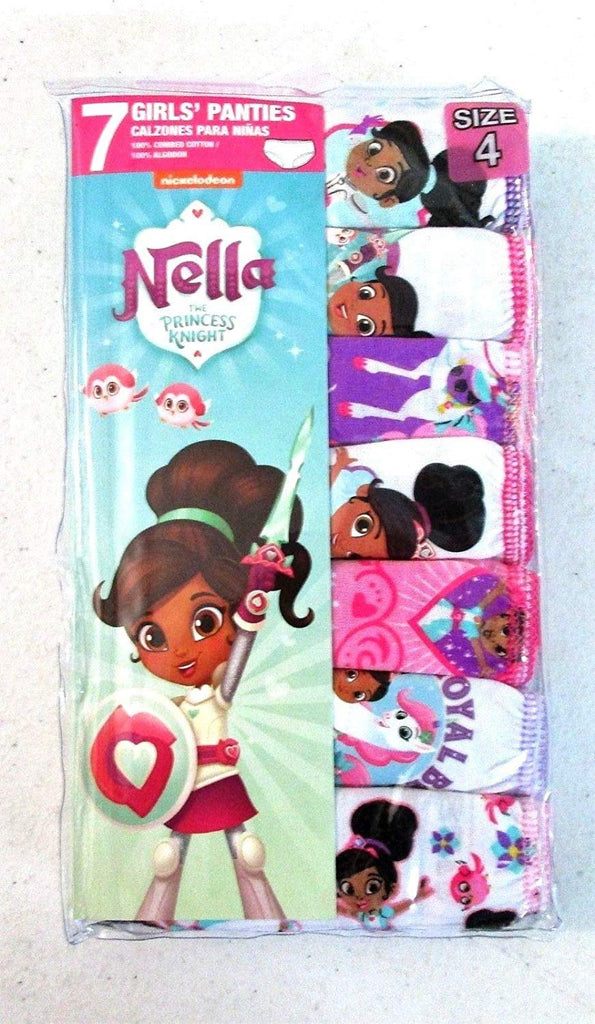 Nickelodeon Girls' 7-Pack Nella The Princess Knight Underwear Panties Size 8