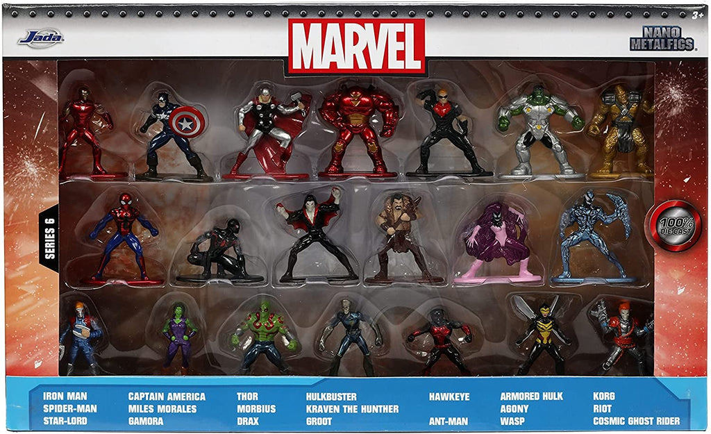 Jada Toys Marvel 1.65" Die-cast Metal Collectible Figures 20-Pack Wave 6, Toys for Kids and Adults