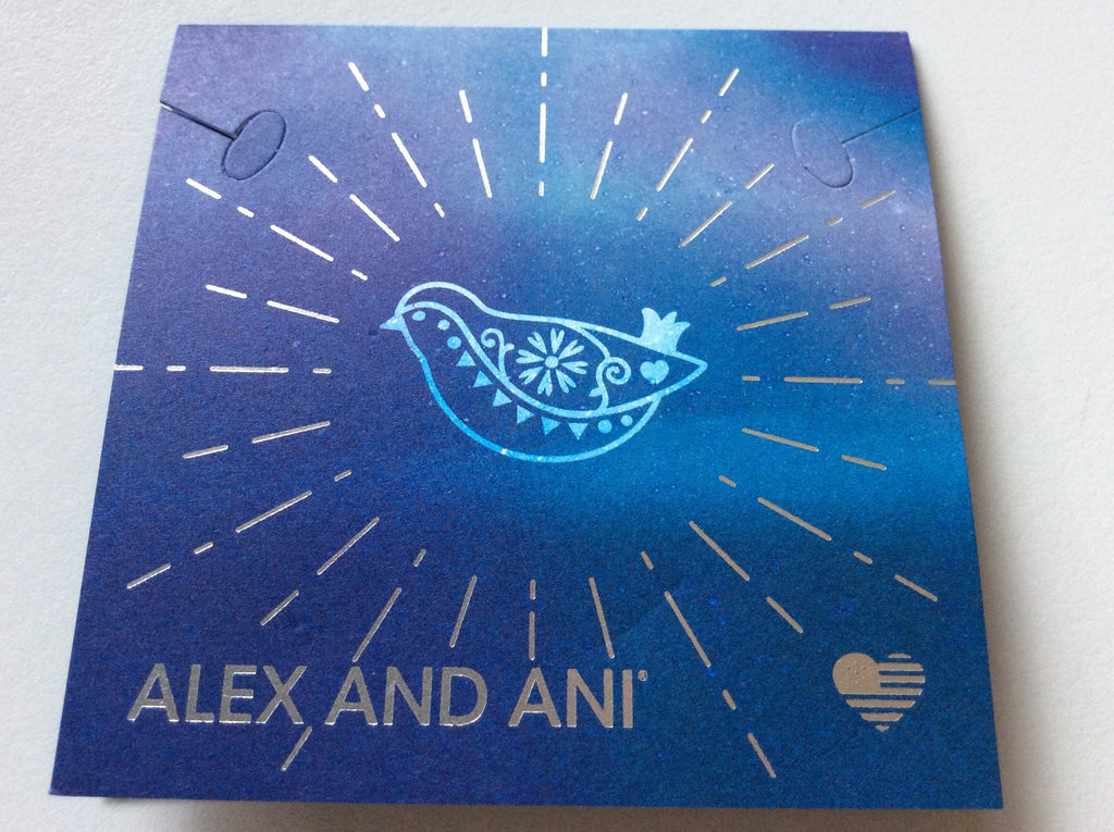 Alex and Ani Dove Bangle Bracelet Rafaelian Silver Tag Box Card
