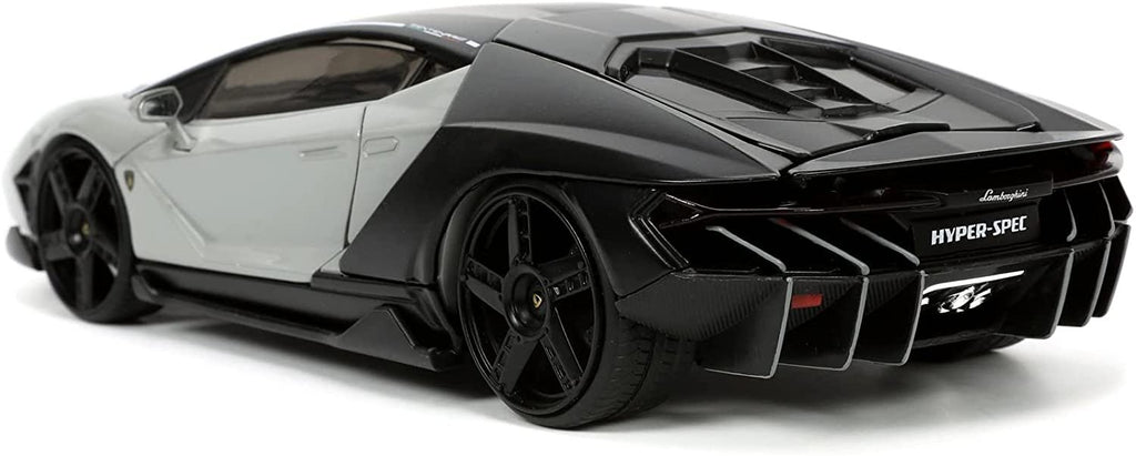 Lambo Centenario Gray and Matt Black Hyper-Spec Series 1/24 Diecast Model Car by Jada 32951