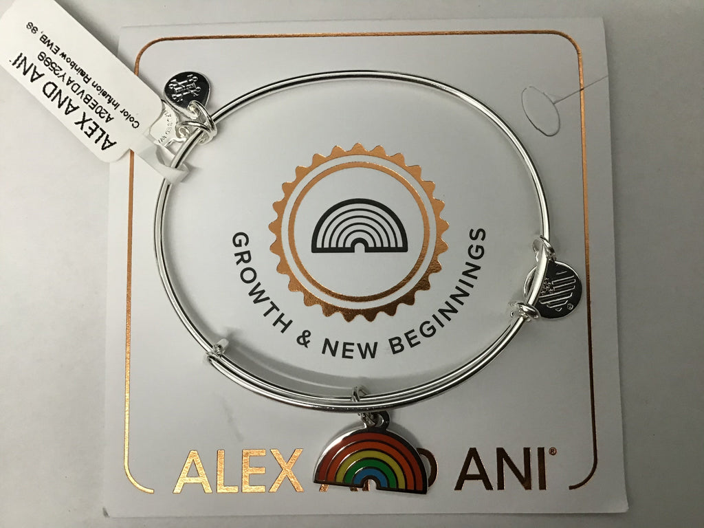 Alex and ANI Color Infusion Bangle Bracelet Silver/Rainbow One Size