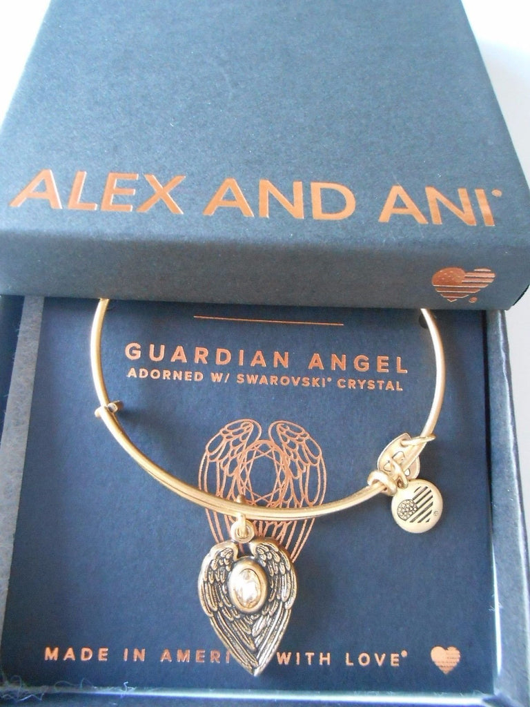 Alex and Ani Path of Symbols Guardian Angel Expandable Wire Bangle Charm Bracelet