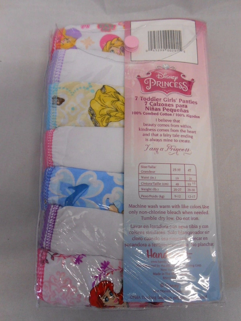 PRINCESS Panties Toddler Girls' 7-pack 2T/3T, 4T NEW Handcraft DISNEY