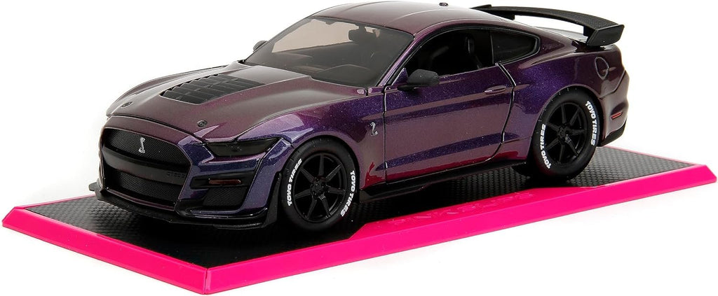 Pink Slips 1:24 2020 Ford Mustang Shelby GT Die-Cast Car, Toys for Kids and Adults(Purple)