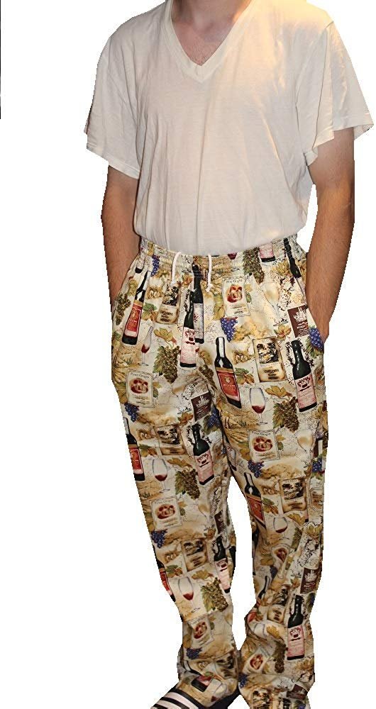 Sand Storm Baggy Chef Pants 100% Cotton XS-6X Vintage, Cupcakes, Chalk Stripe Pockets