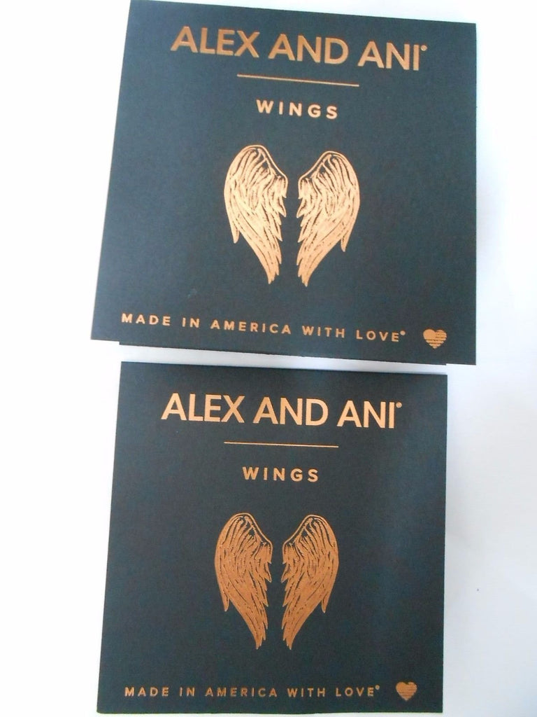 Alex and Ani Path of Symbols Wings Set of 2 Expandable Wire Bangle Charm Bracelet