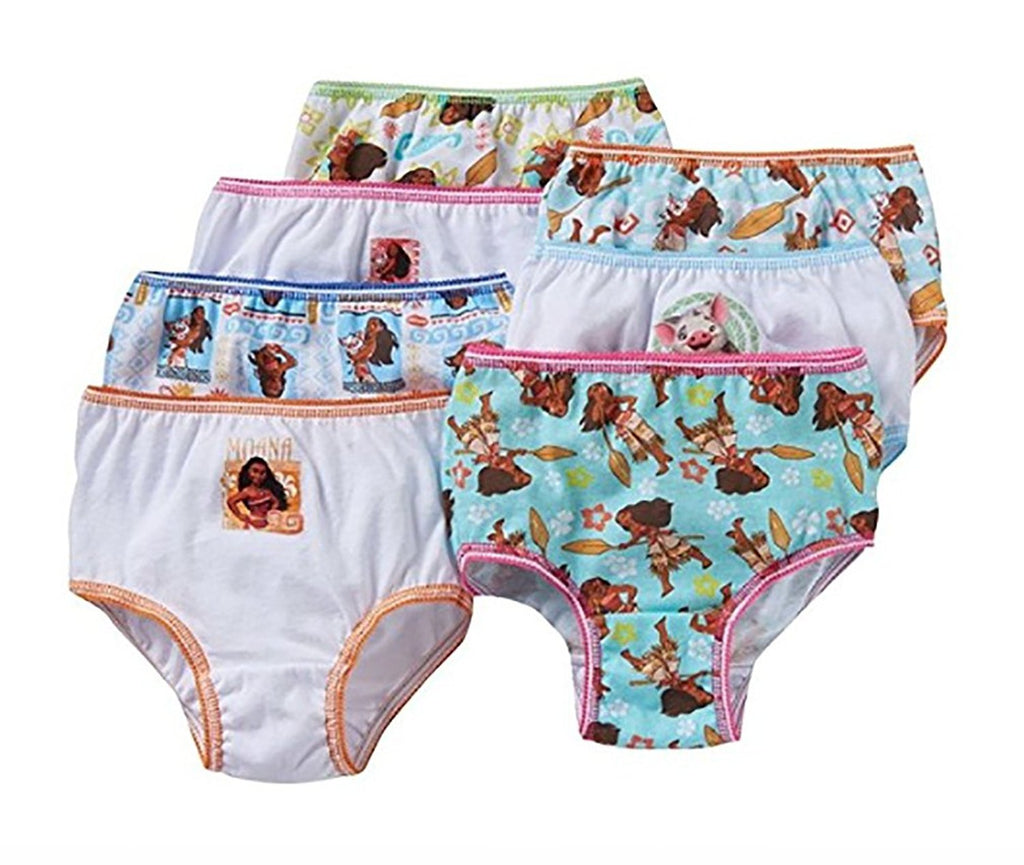 Disney Moana Girls Cotton Panties Underwear 7-Pack
