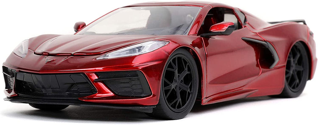 Jada Toys Bigtime Muscle 1:24 2020 Chevy Corvette Stingray Die-cast Car Candy Red, Toys for Kids and Adults