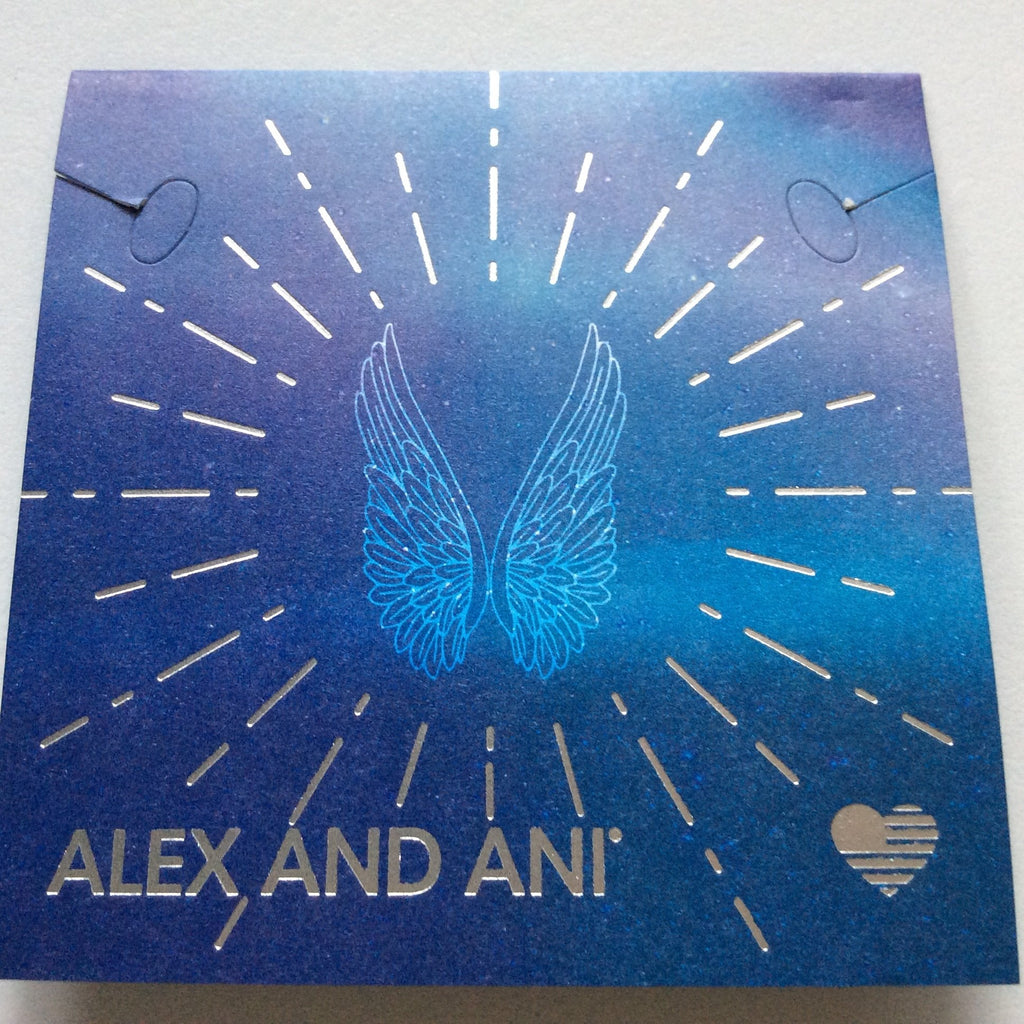 Alex and Ani Guardian Angel Bangle Bracelet Shiny Silver Tag Box Card