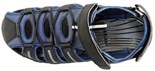 Easy USA Men's Waterproof Sport Sandals Black/Navy 7