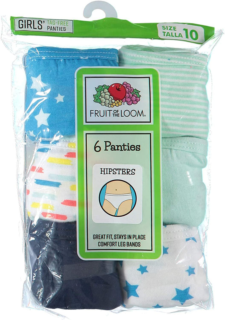 Fruit of the Loom Girls' Cotton Hipster Underwear