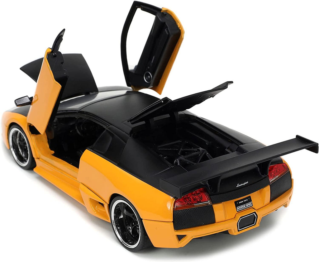 Jada Toys Hyper-Spec 1:24 Lamborghini Murcielago LP 640 Die-cast Car Yellow/Black, Toys for Kids and Adults