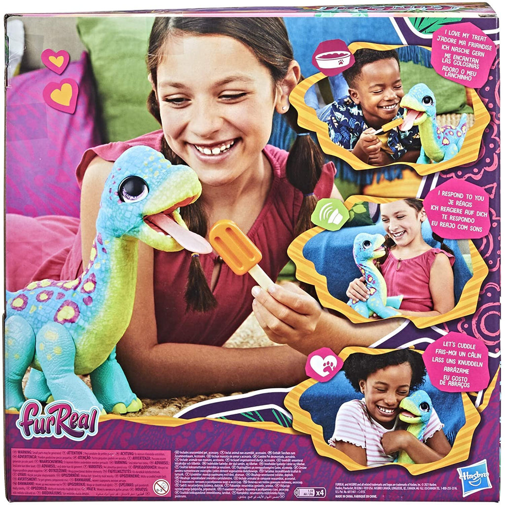 FurReal Snackin’ Sam The Bronto Interactive Animatronic Plush Toy, 40+ Sounds and Reactions, Ages 4 and up