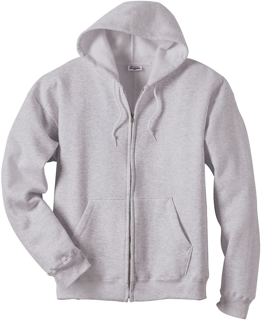 Hanes EcoSmart Full-Zip Hooded Sweatshirt XL Smoke Grey