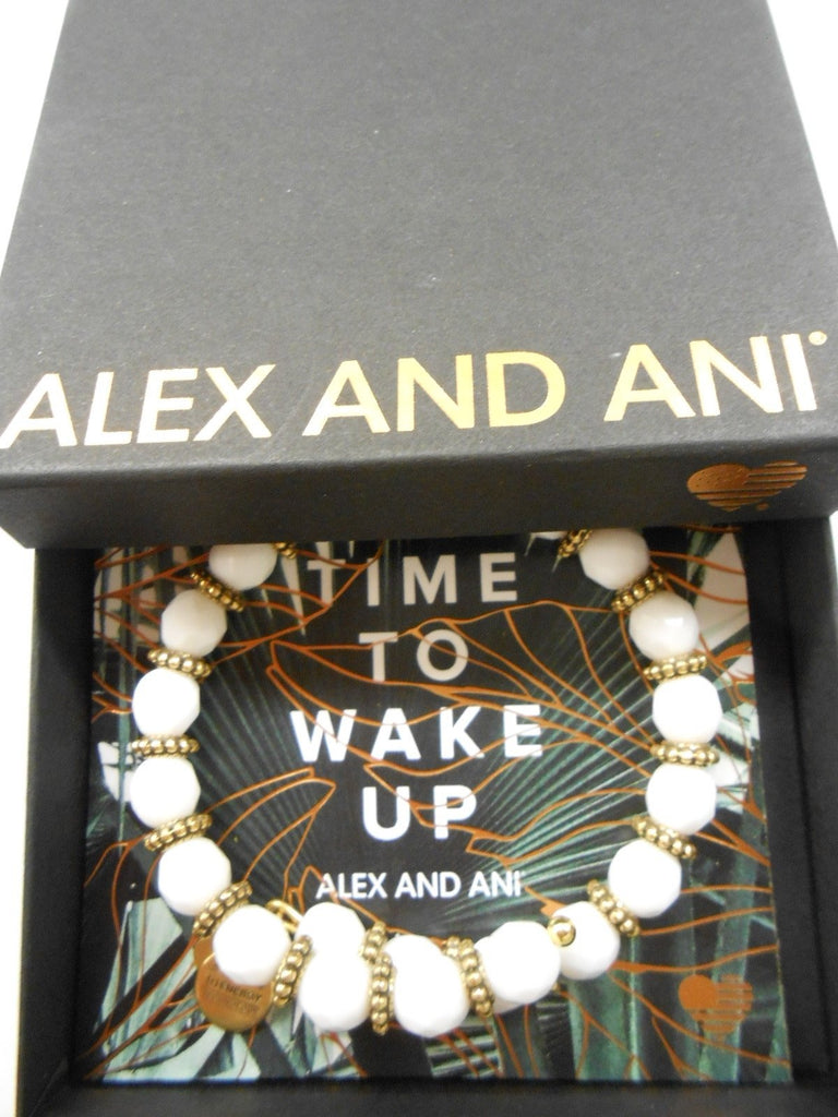 Alex and Ani Spirit Wrap, Cloud White/Rafaelian Gold Bangle Bracelet