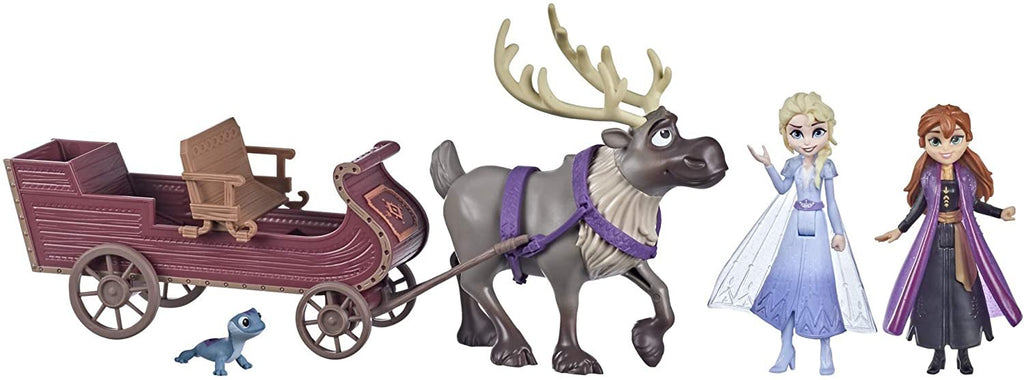 Disney Frozen 2 Sledding Friends Set, Includes Anna, Elsa, Bruni, and Sven, Toy for Kids 3 and Up